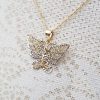 9ct Two Colour Gold Diamond Cut Butterfly Necklace