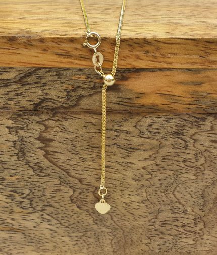 9ct Gold Adjustable Spiga Chain 22 Inches in White, Yellow or Rose