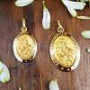 9ct yellow gold st christopher medal for women