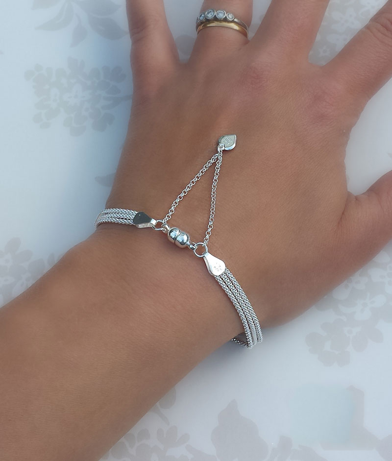 Silver hot sale strand bracelet