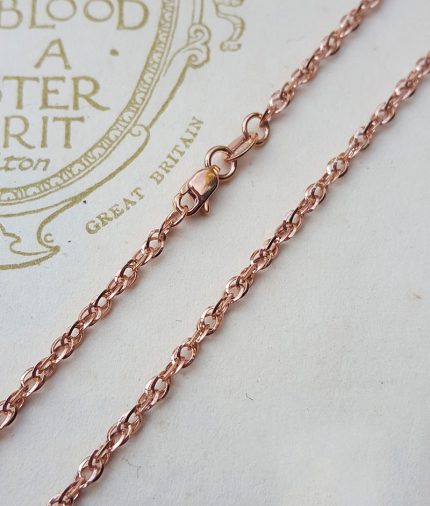 9ct Rose Gold 1.7mm Diamond Cut Prince of Wales Chain Necklace