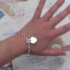 Personalised Sterling Silver Belcher Bracelet with Heart Charm 7.5"