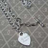 Personalised Sterling Silver Belcher Bracelet with Heart Charm 7.5"