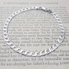 Ladies Small 9ct White Gold Diamond Cut Curb Bracelet 7"