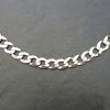 9ct White Gold 6mm Diamond Cut Curb Chain Necklace 20" 22" 24"