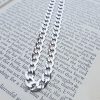 9ct White Gold 6mm Diamond Cut Curb Chain Necklace 20" 22" 24"