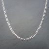 9ct White Gold 6mm Diamond Cut Curb Chain Necklace 20" 22" 24"