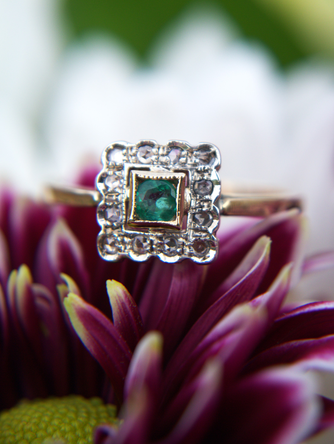 Small square engagement on sale rings