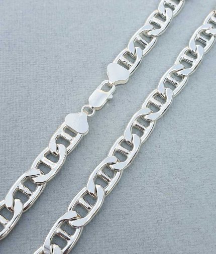 Sterling silver heavy anchor chain for men